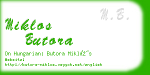 miklos butora business card